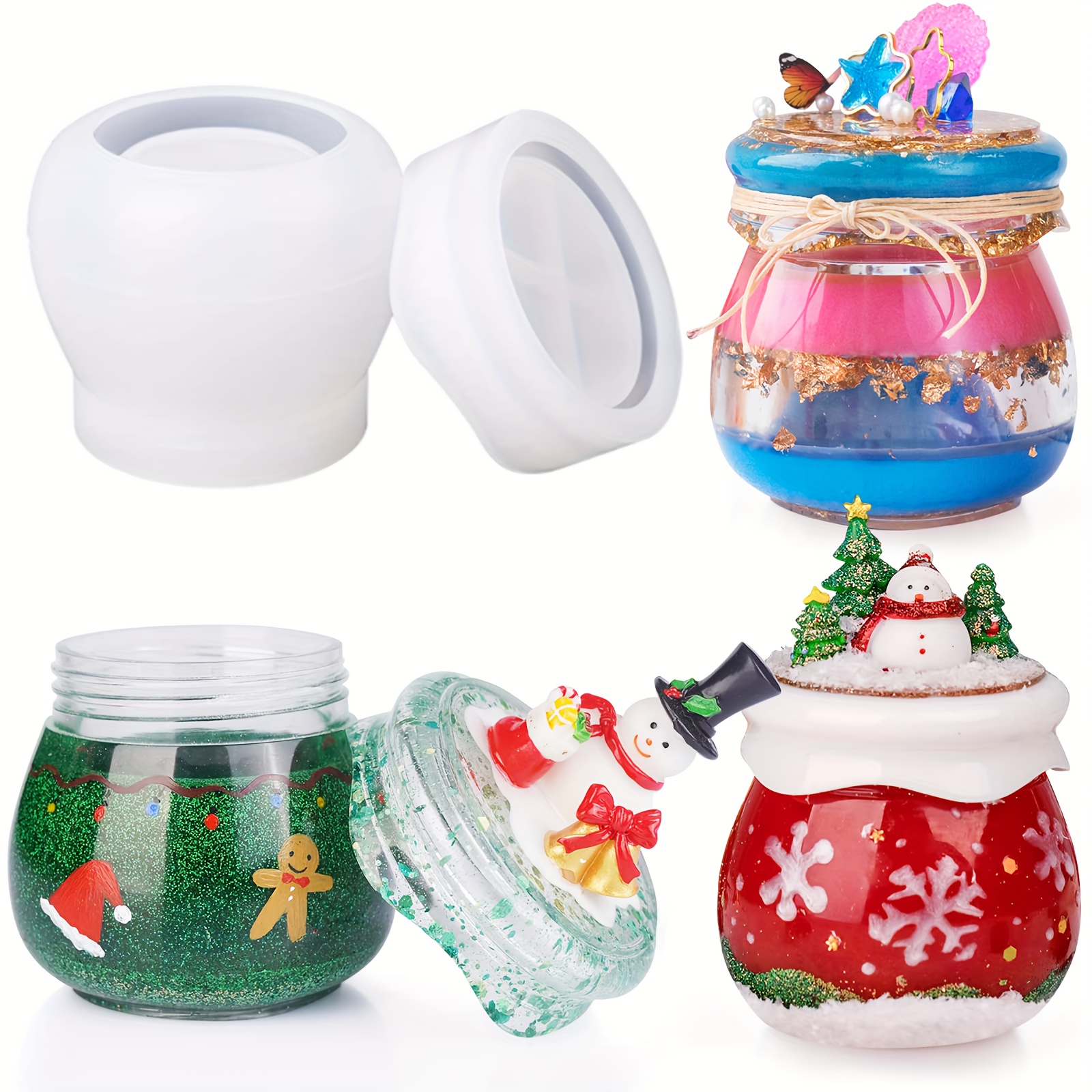 Jar Resin Molds Silicone Pudding Jar Resin Molds With - Temu