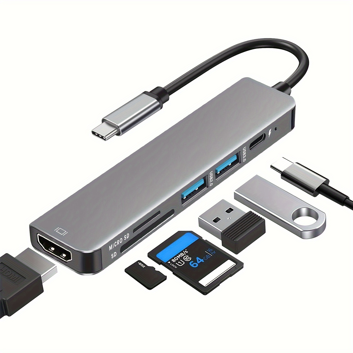 Adaptador USB C para MacBook Pro 2022 2021 2020, adaptador USB MacBook Pro,  accesorios 7 en 2 MacBook Pro para MacBook Pro/Air M1M2, Mac Dongle con