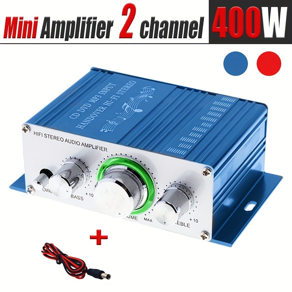 Nobsound Mini amplificador de potencia Bluetooth 5.0, amplificador digital  estéreo de alta fidelidad 2.0 canales 50 W × 2 con entrada