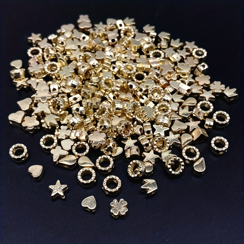 Golden Color Star Ccb Beads Diy Loose Plastic Beads Star - Temu