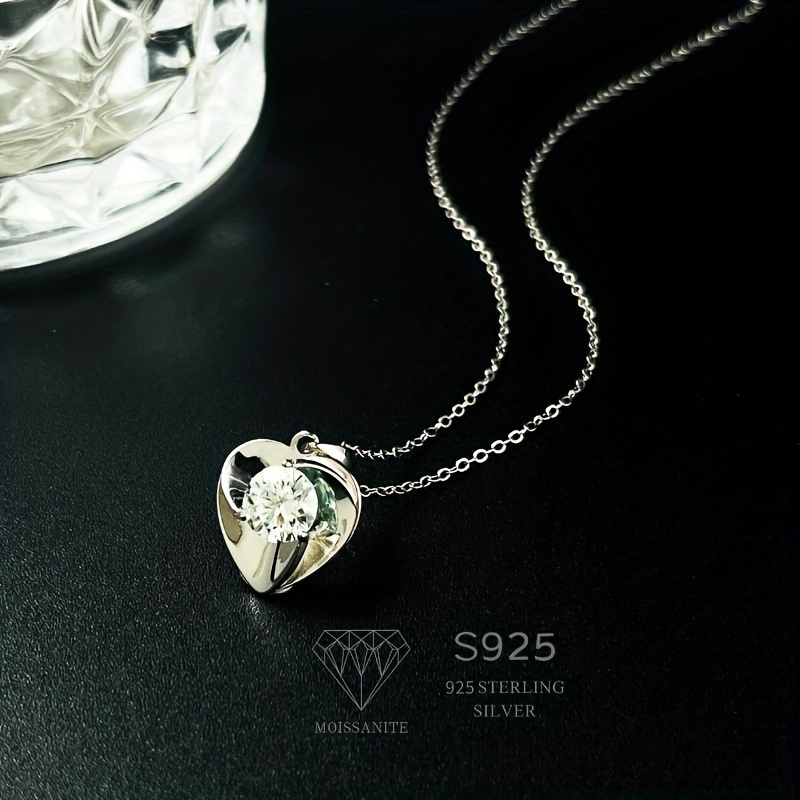 Flower-Shaped 1 Carat Moissanite Pendant Necklace 925 Sterling sold Silver