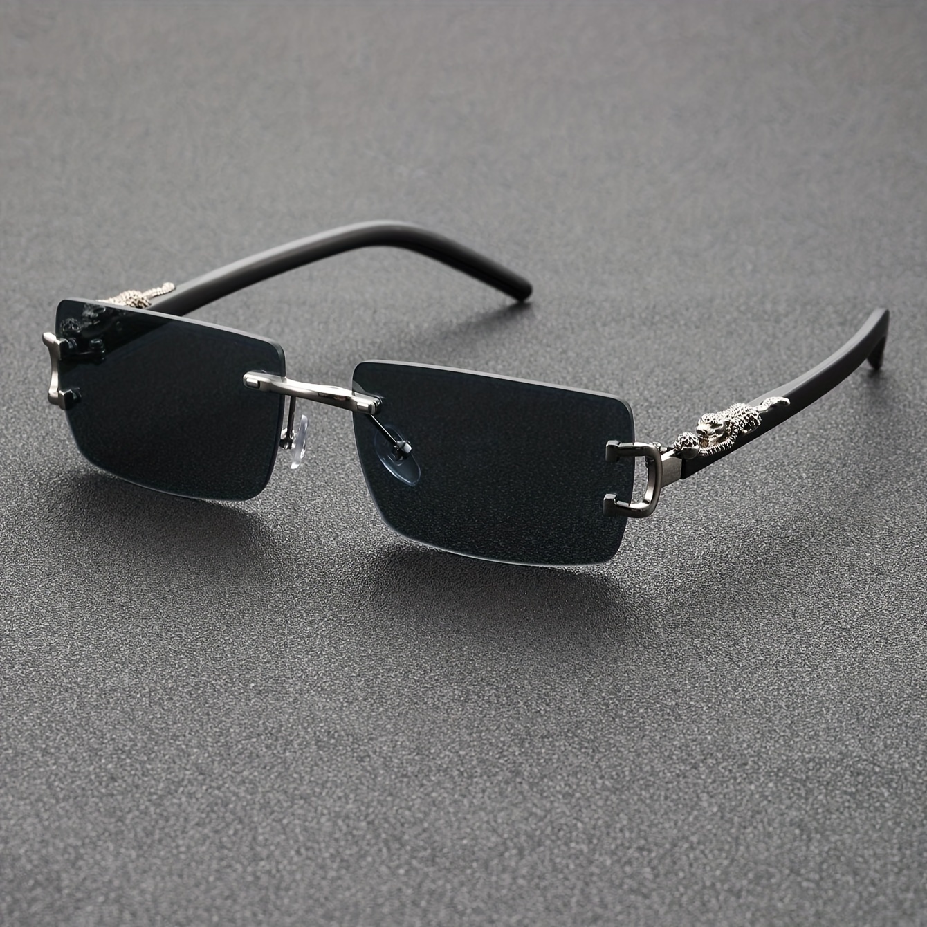 Gafas de sol sin montura con barra superior para mujer y hombre, lentes  degradados, decoración de animales de Metal, gafas informales para  exteriores para fiesta en la playa - Temu