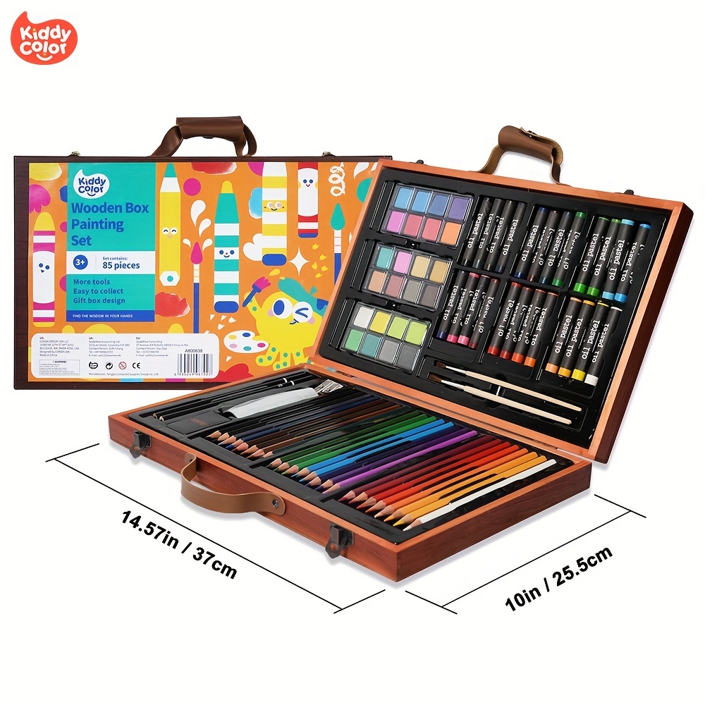 Media Selection Art Set For Kids, Art Set With Wooden Case For