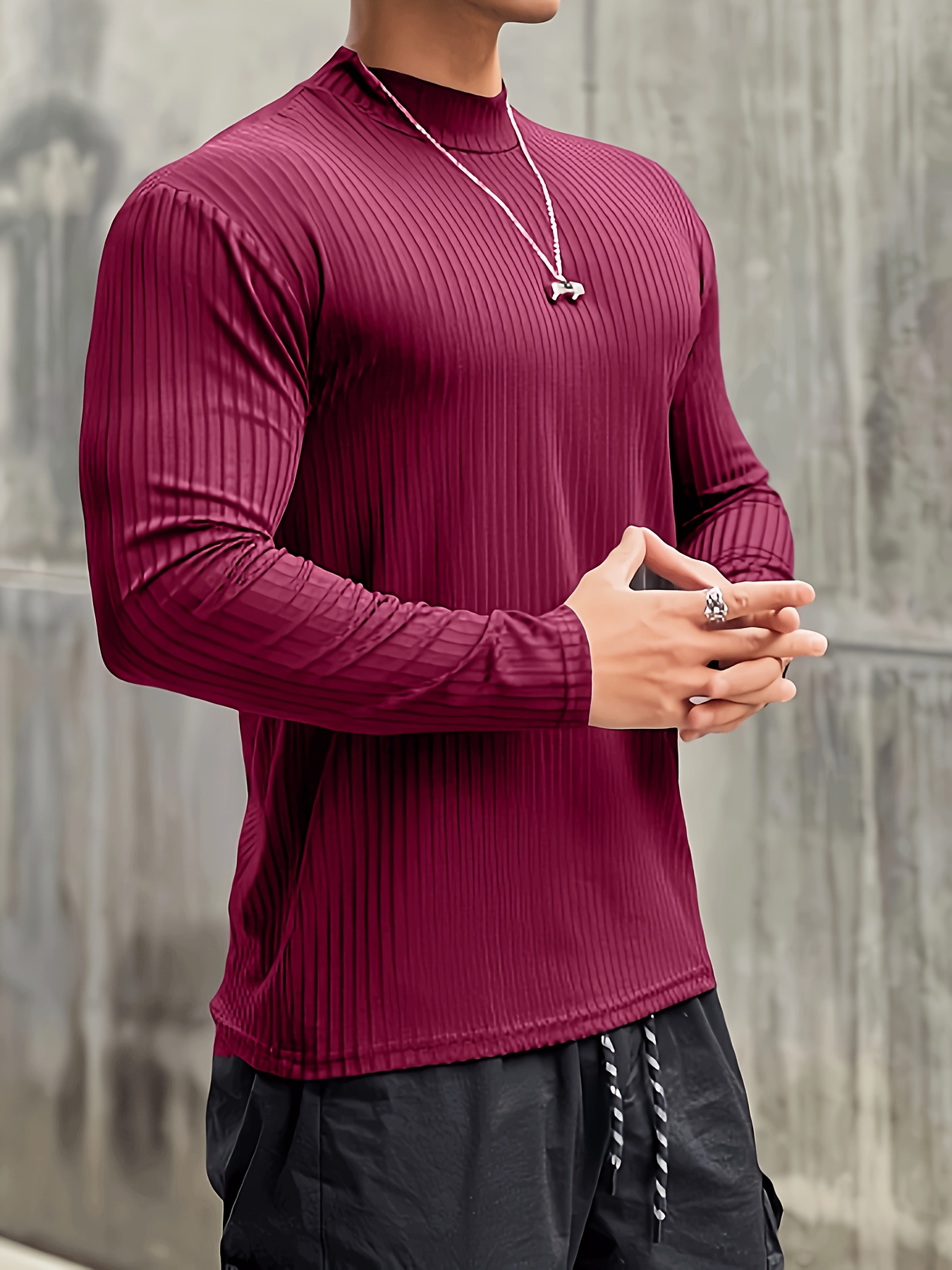 men's high neck long sleeve athletic shirt quick dry - Temu