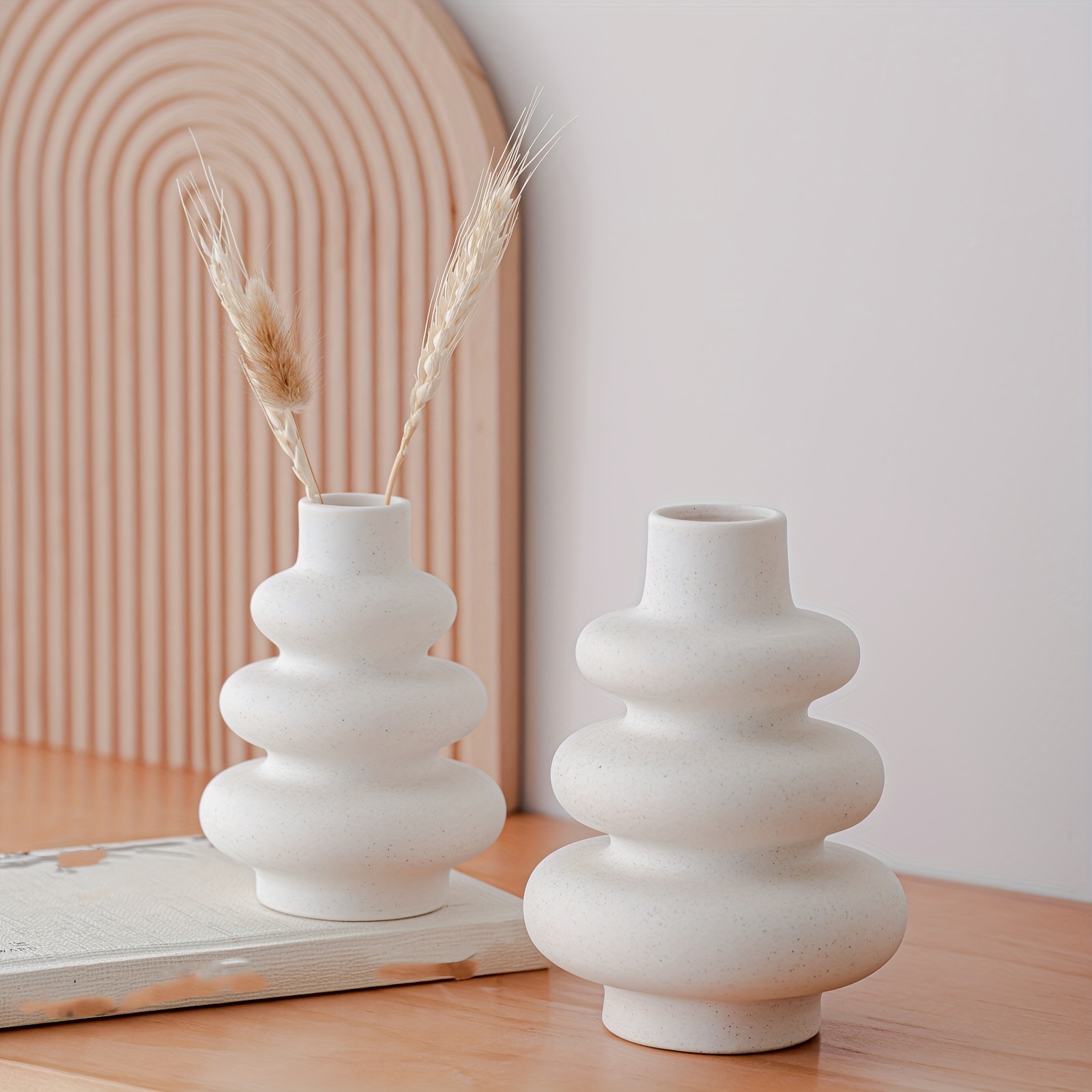 20 CM Vaso Bianco in Ceramica, Vaso Fiori Decorativo da Interno in Stile  Minimalista Moderno per Tavolo, Decorazione per la Casa : : Casa e  cucina