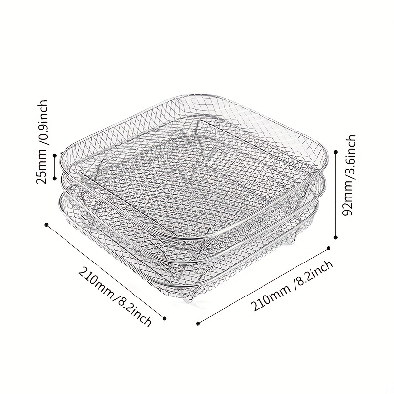 3 Tier Stainless Steel Air Fryer Rack Stackable Cooling Rack - Temu