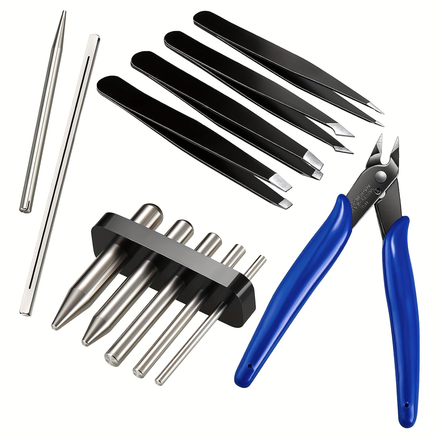 MU 3D Metal Model Kits Tools Set, 2Pcs Mini Flat Nose Plier Nipper DIY Tool  For 3D Metal Puzzle Model Kit Jigsaw Assembling