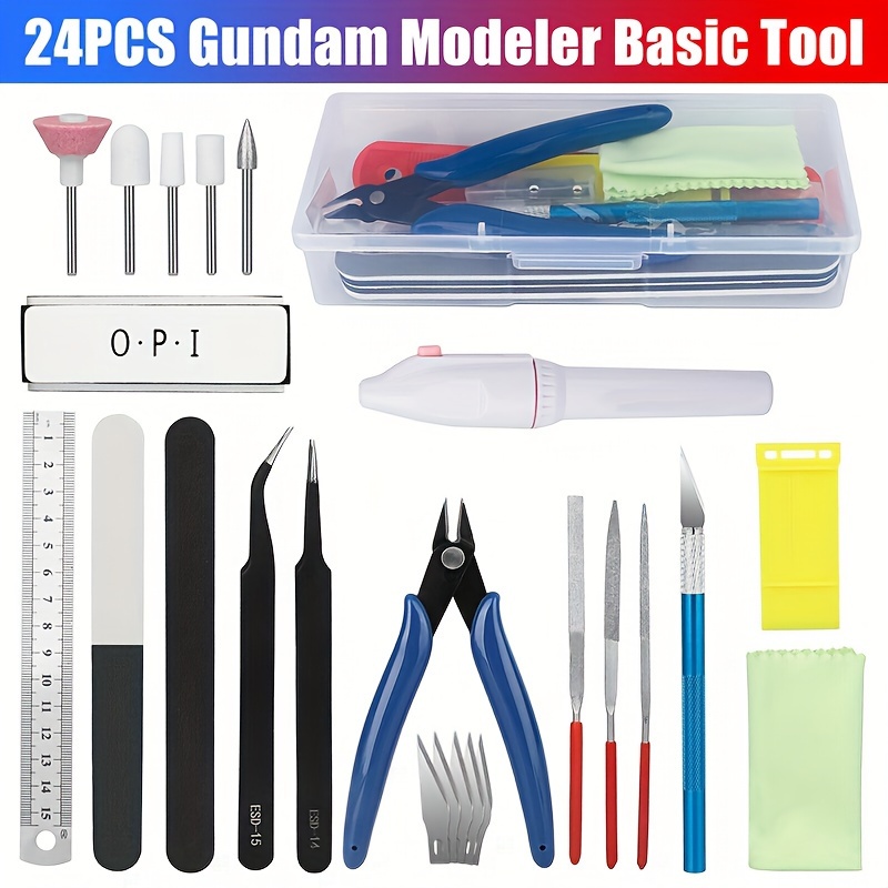 10pcs Basic Tools Combo Model Building Tool Set for Gunpla Model Hobby  Tools DIY Tweezers Pliers Penknife File Sanding Stick