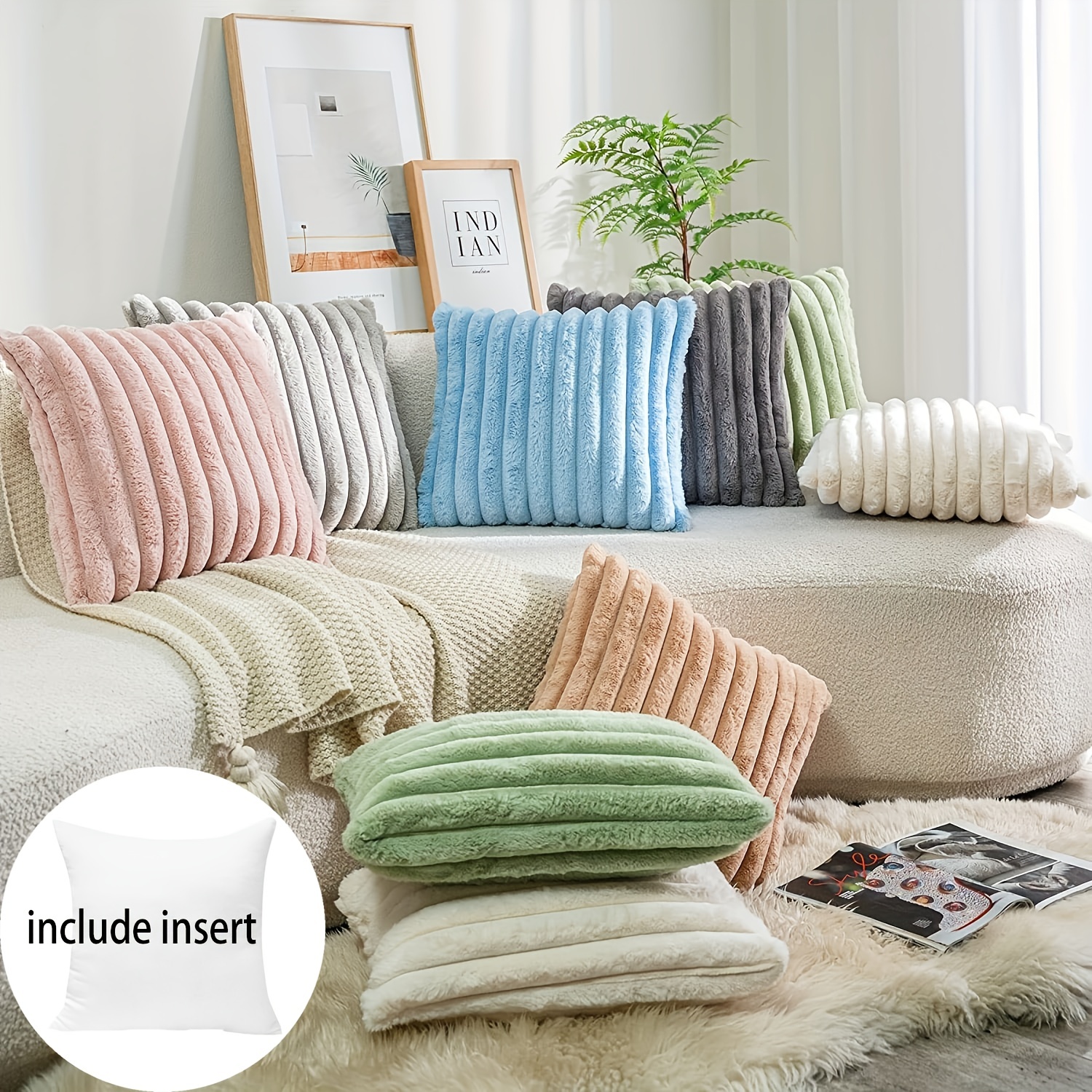 Throw Pillow Inserts Square Cushion Inner Core Soft Fluffy - Temu