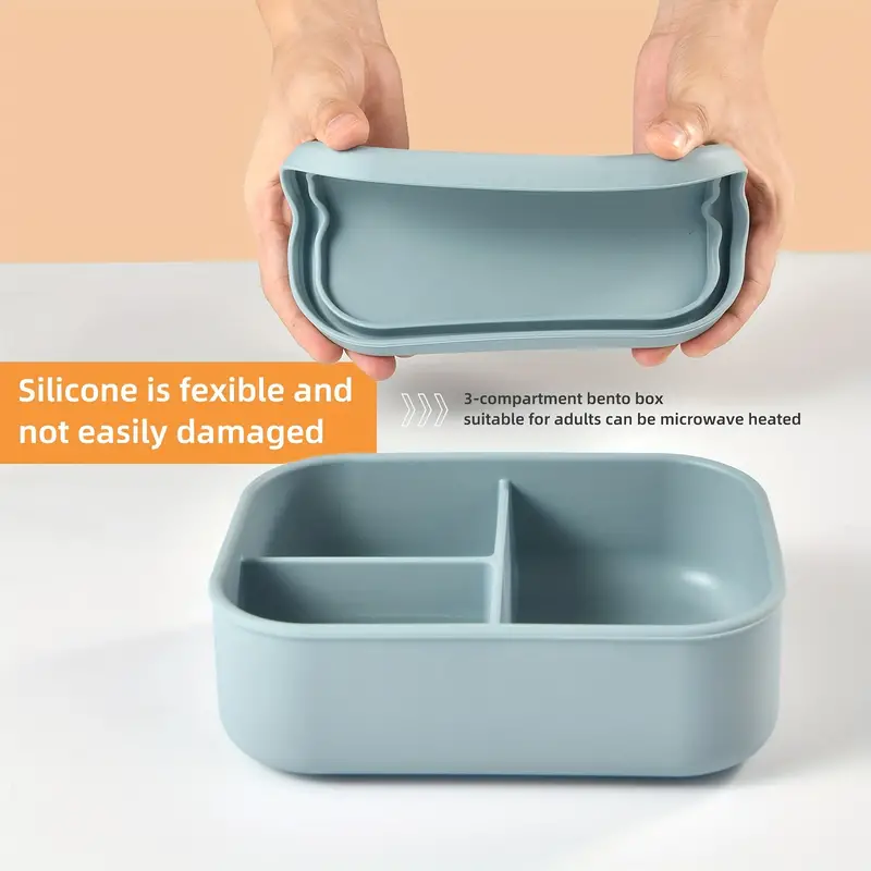 Convenient Lunch Box Food Container, Reusable Silicone Lunch Box
