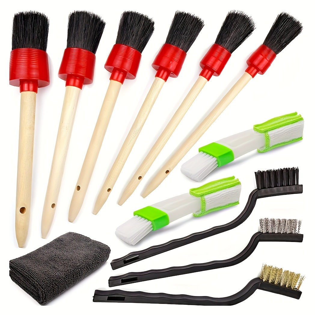 26x Auto Detailing Brushes , Brush Polishing Cleaning Tool Set for Tire Rim  Vents Wheel Leather exterior y interior Cleaning