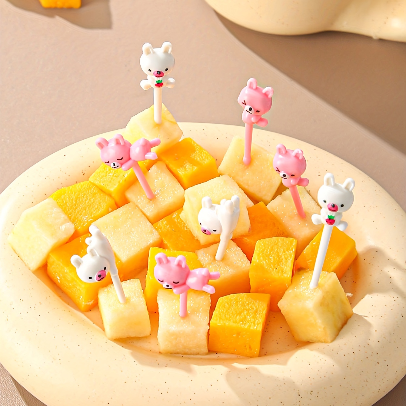 Cute Cartoon Bento Box Food Picks Mini Plastic Fruit - Temu