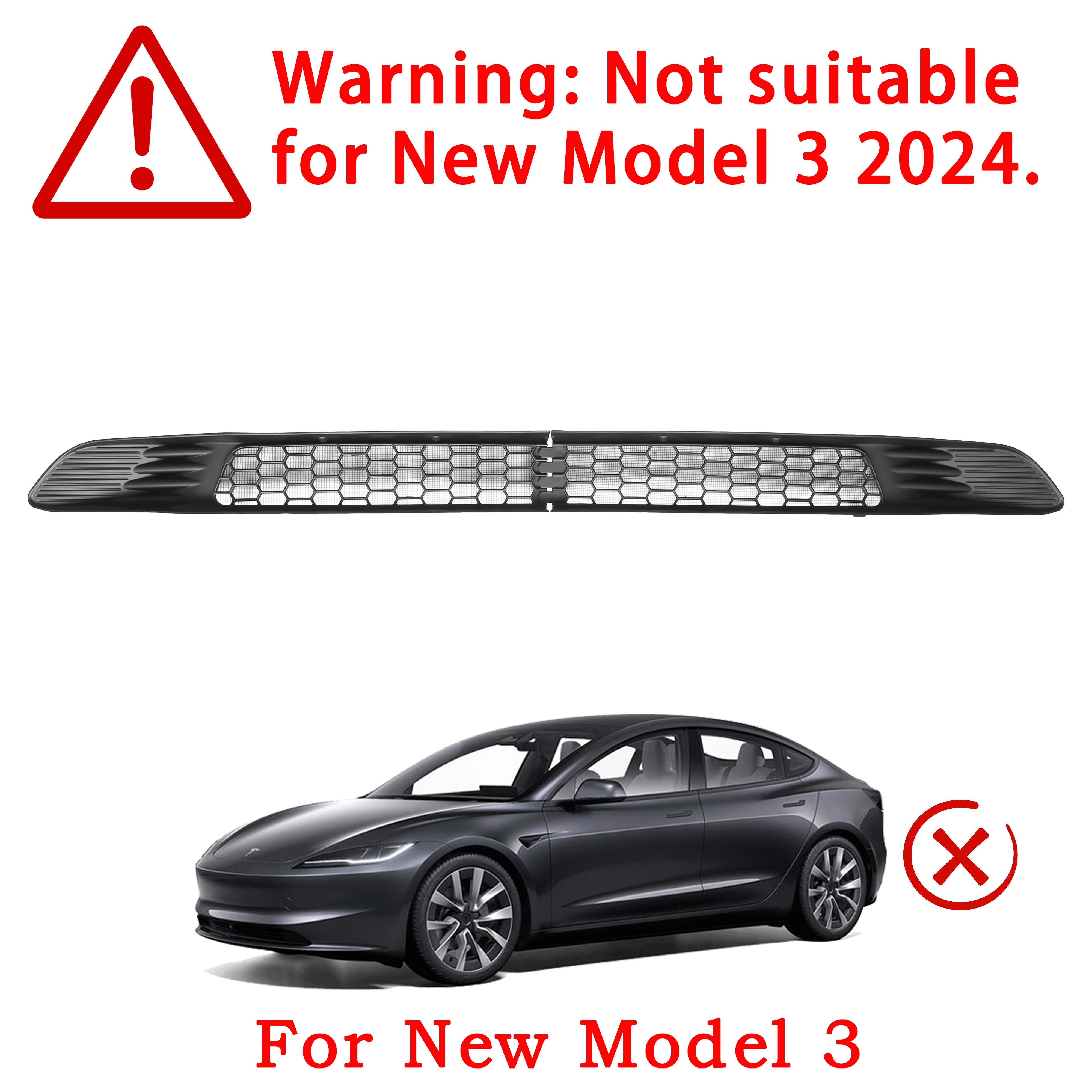 For Tesla Model 3 Model Y Front Bumper Hood Vent Grille Net