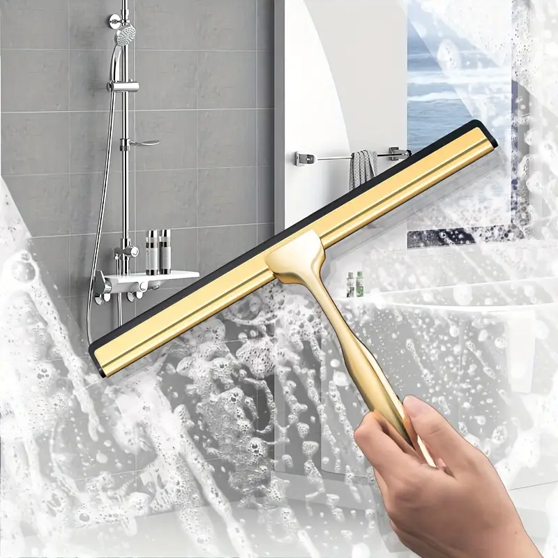 Shower Squeegee Golden Stainless Steel Wiper Glass Wiper For - Temu