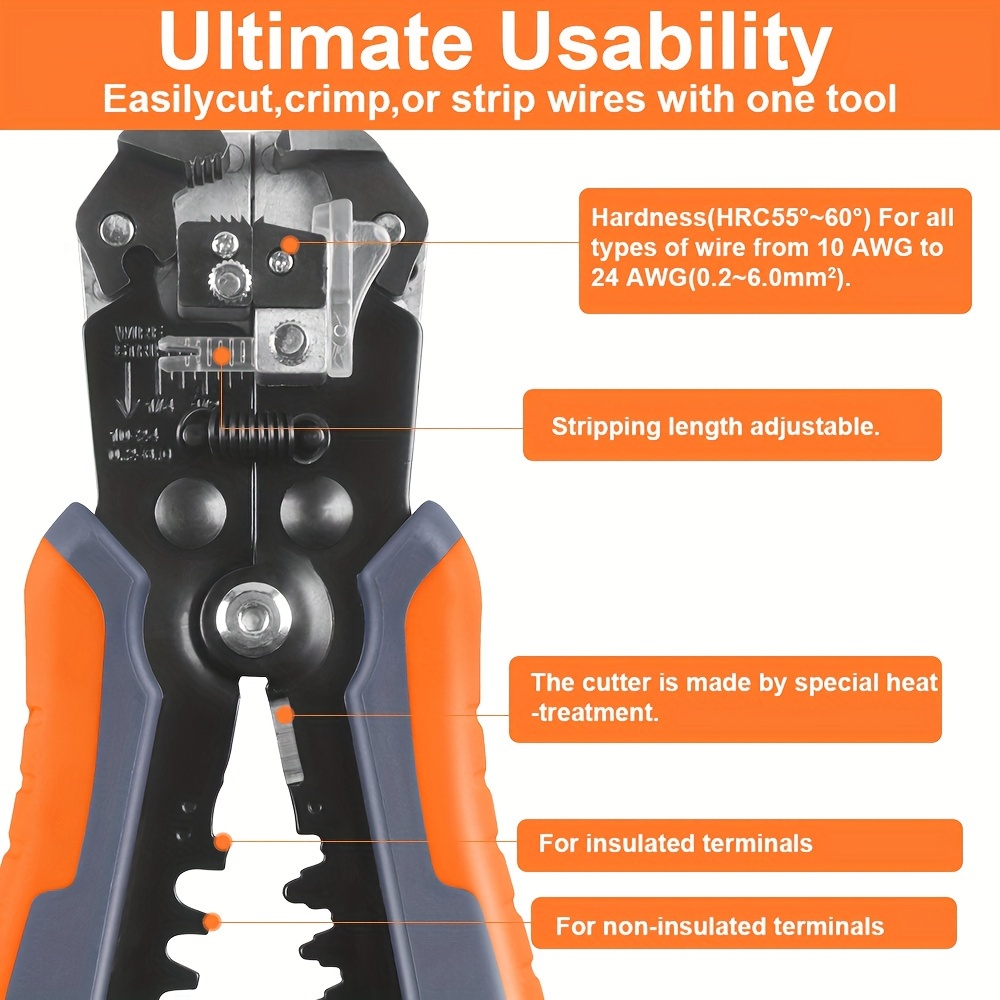 WOZOBUY Crimper Cortador De Cable Pelacables Profesional - Temu Spain