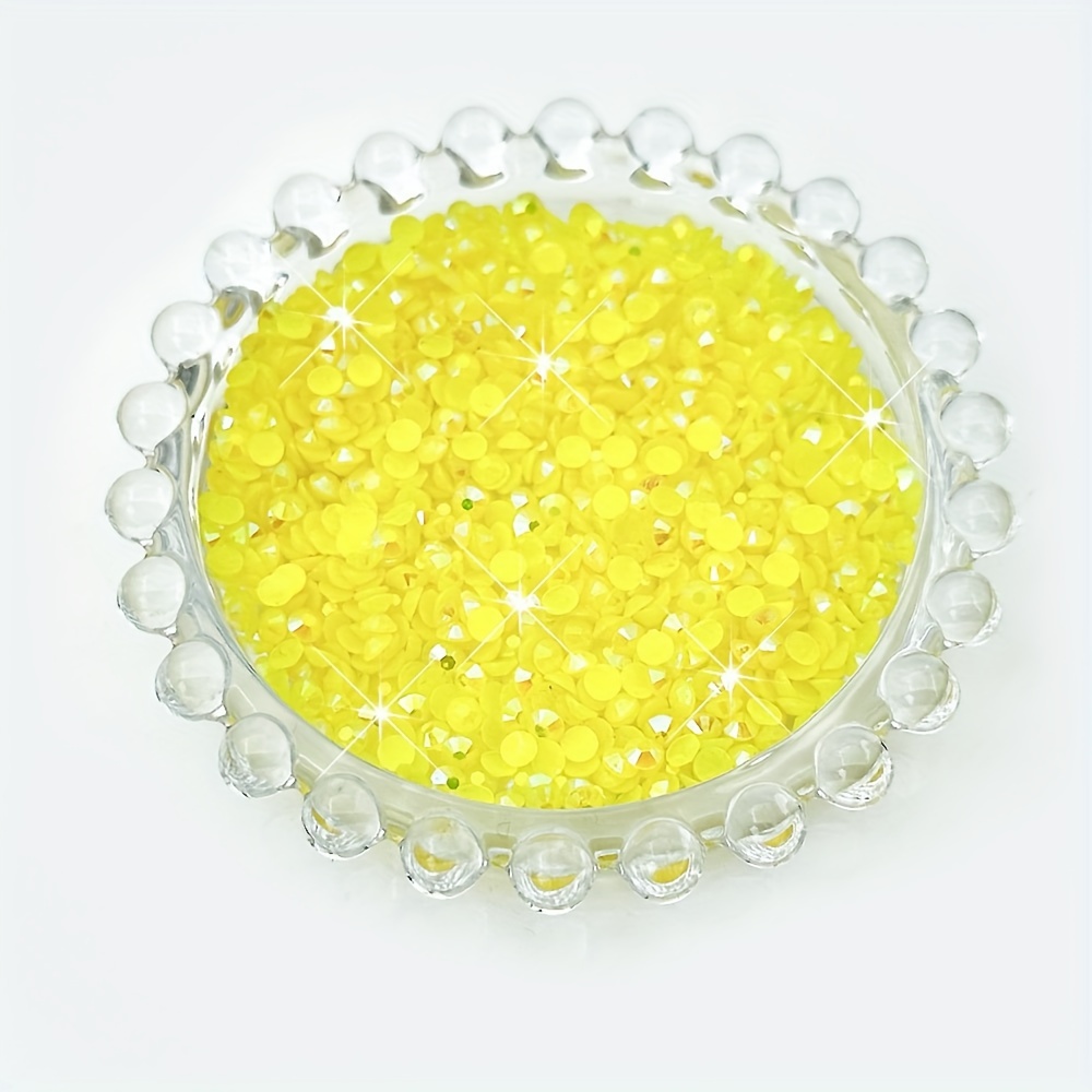 Flat Back Rhinestones Lemon Yellow Crystal Glass Rhinestones - Temu