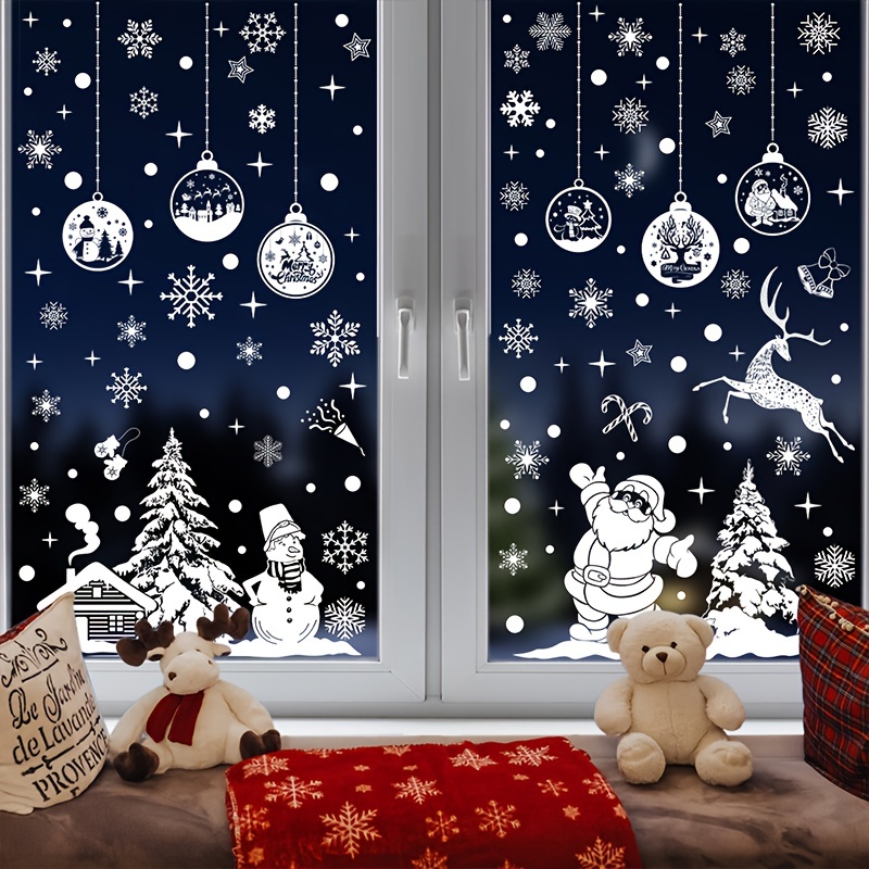 1pc Weiße Schneeflocken Fenster Aufkleber Weihnachten Winter - Temu Austria