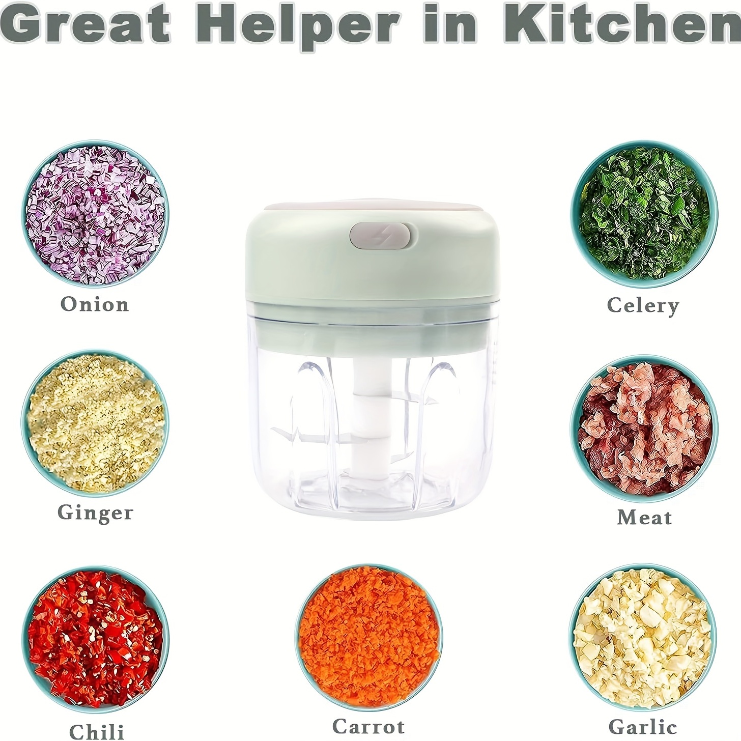 Electric Garlic Chopper Set, Usb Mini Food Chopper Garlic Mincer, Vegetable  Chopper, Onion Chopper, Portable Small Food Processor For Garlic, Ginger,  Chili, Vegetables For Hotels,restaurant,stalls,food Trucks - Temu