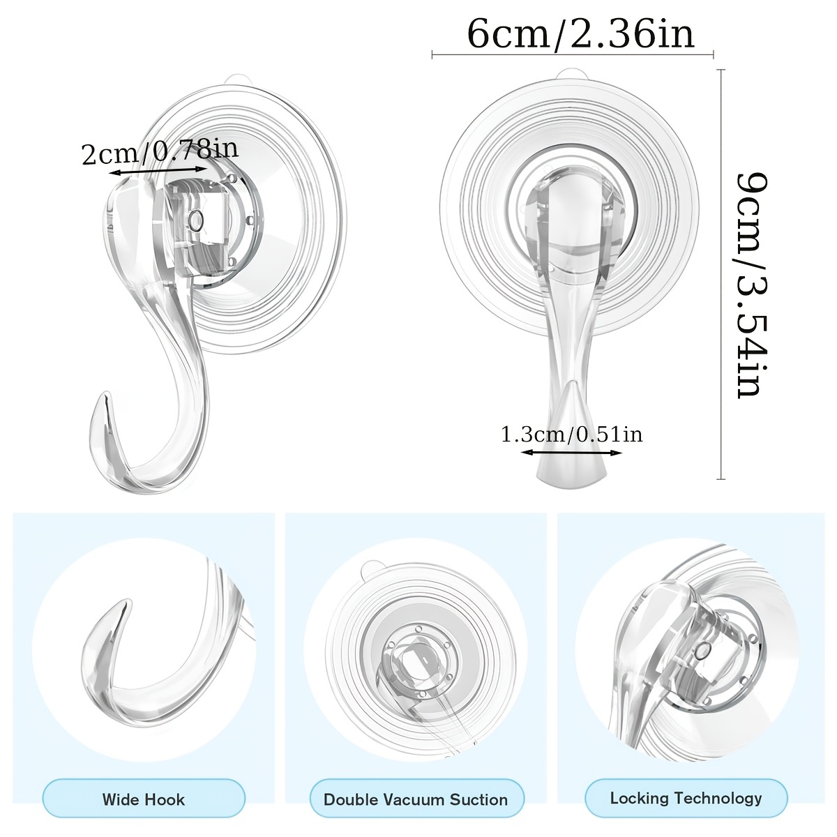 Vacuum Razer Suction Cup Hooks Double Hooks Waterproof - Temu