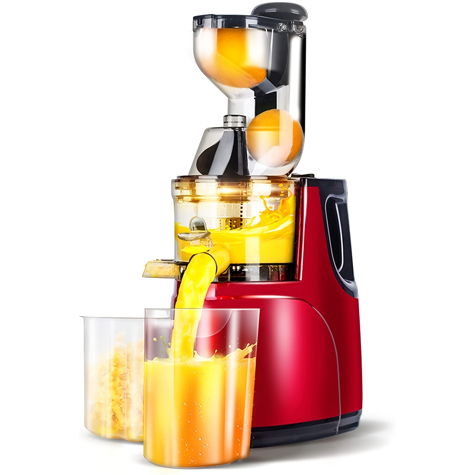 1pc slow masticating juicer cold press juice extractor apple orange citrus juicer machine with wide chute quiet motor for fruit vegetables details 1
