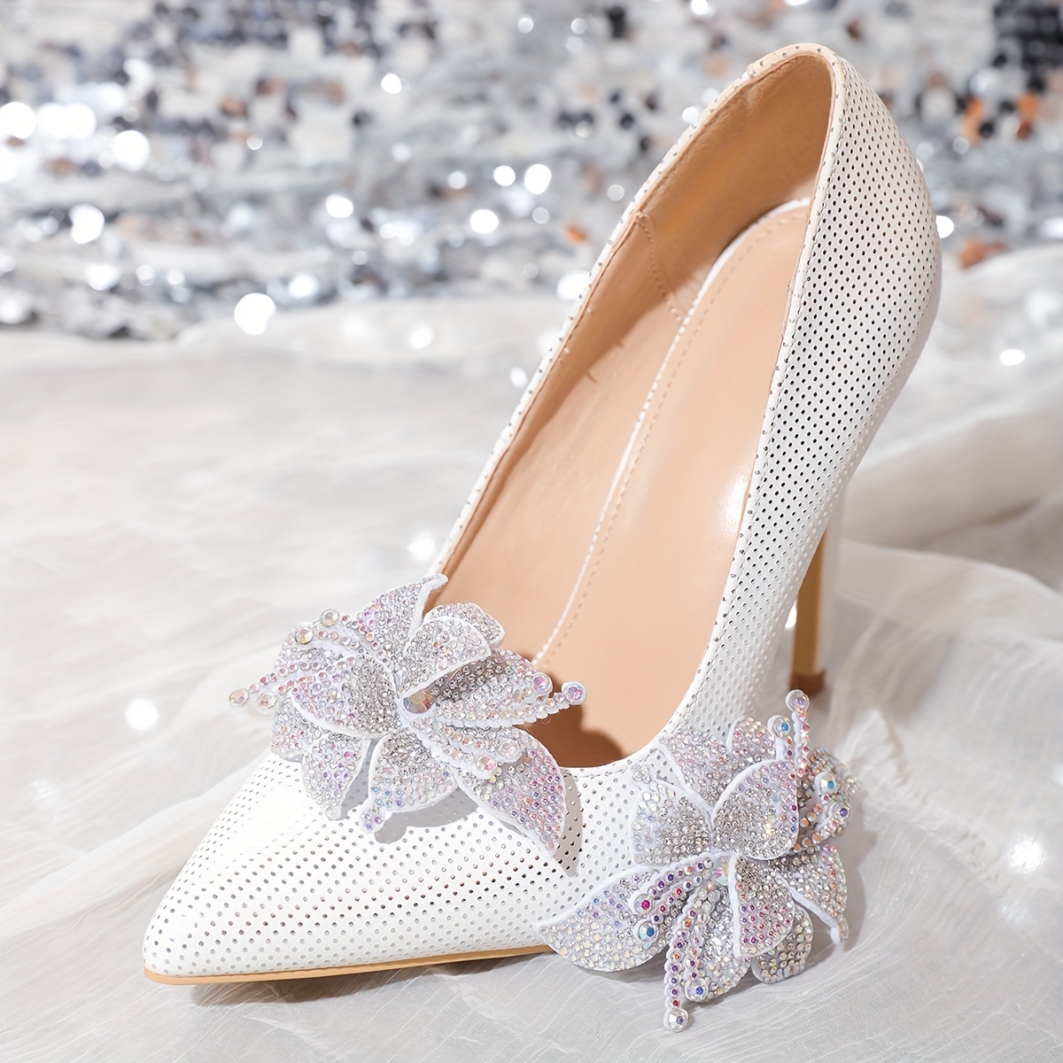 2 Pcs Women Decorative Shoe Clips Detachable Bow Shoe Embellishment Fashion  High Heels Shoe Accessories for Wedding Party