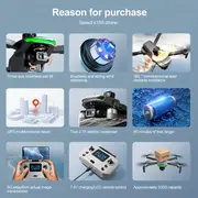 foldable drone, s155 foldable drone with intelligent follow mode track flight equipped with led night navigation lights perfect for beginners mens gifts and teenager stuf halloween thanksgiving gifts details 1