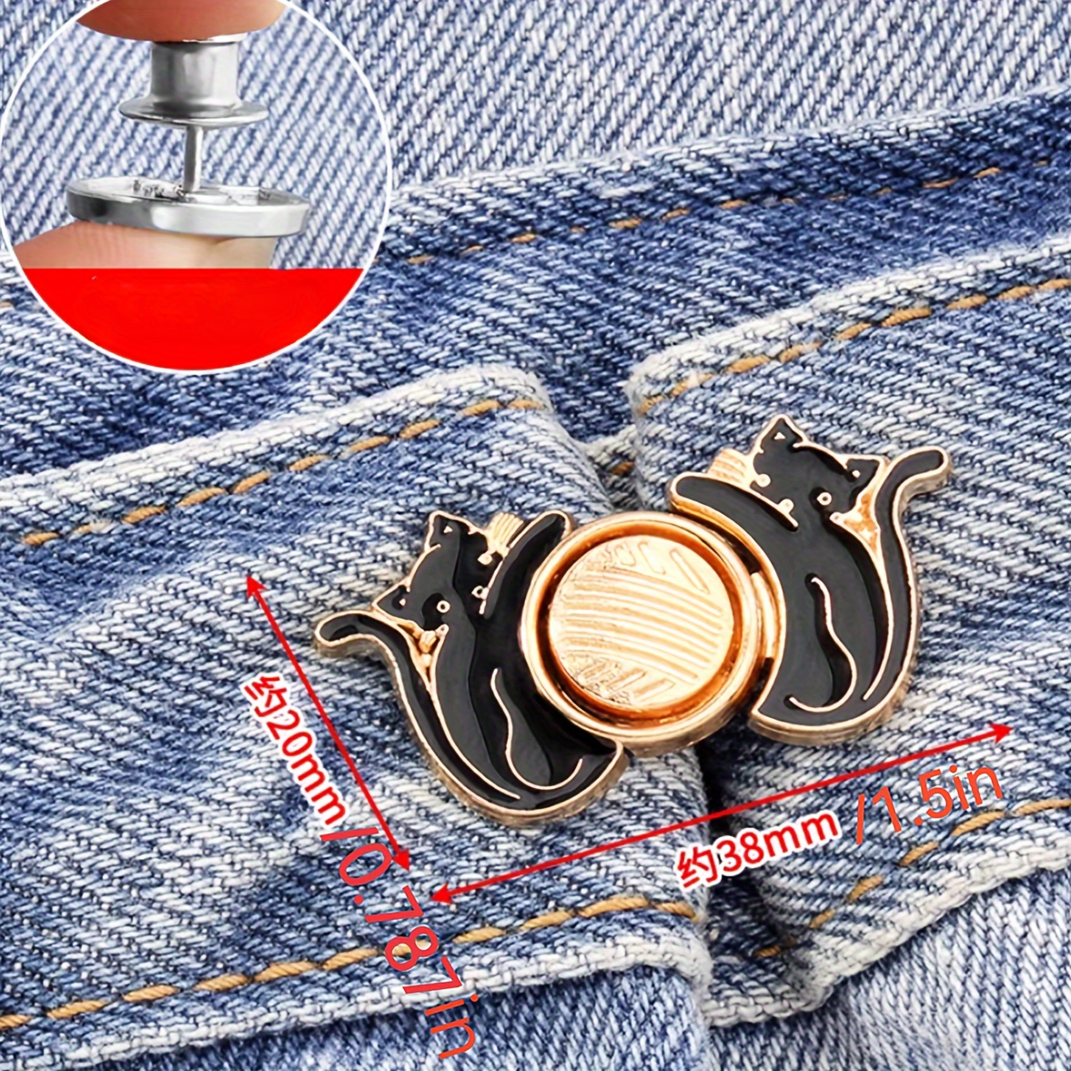 Adjustable Jean Button Pins Button Pins Removable Pants Buttons Buttons for  Jeans No Sew Easy to Use DIY Sewing Require Tools - AliExpress