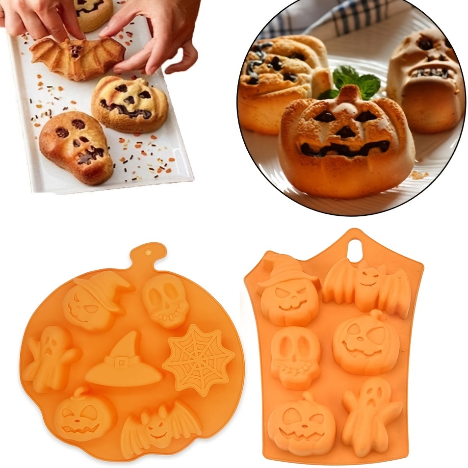 Halloween Molds 3Pcs Pumpkin Silicone Mold Nonstick 3D Silicone