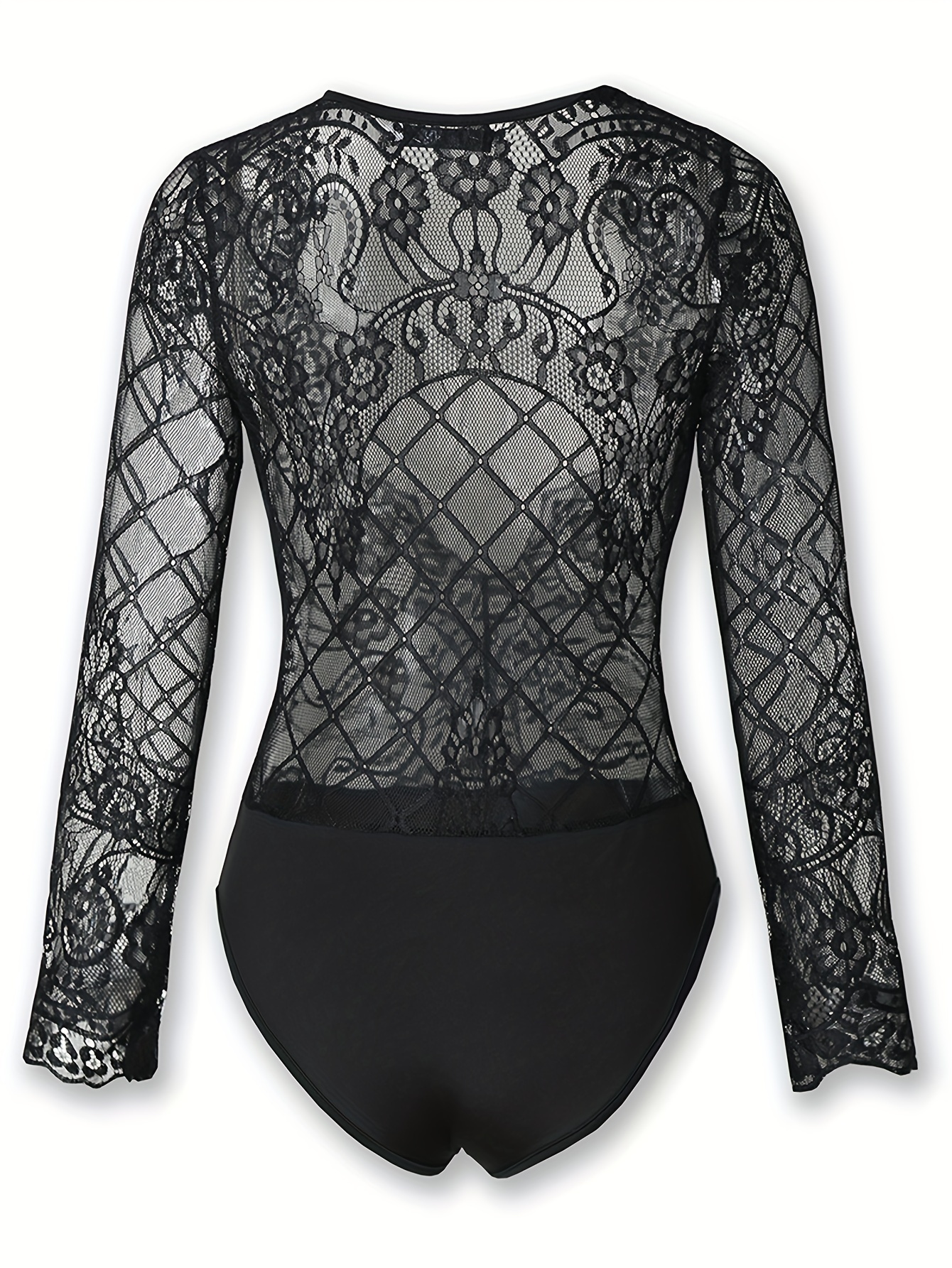 Lady Sheer Lace and Tulle Bodysuit