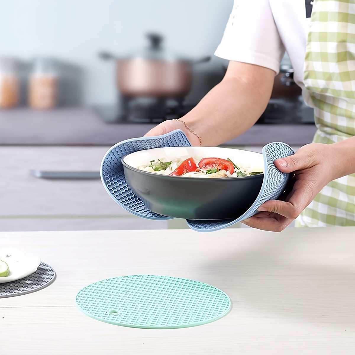 Round Silicone Mat Solid Color Large Placemat - Temu