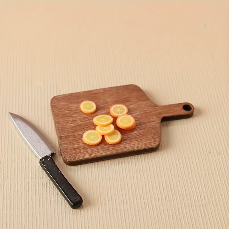 5pcs wood chopping board small chopping board Doll House pretend play