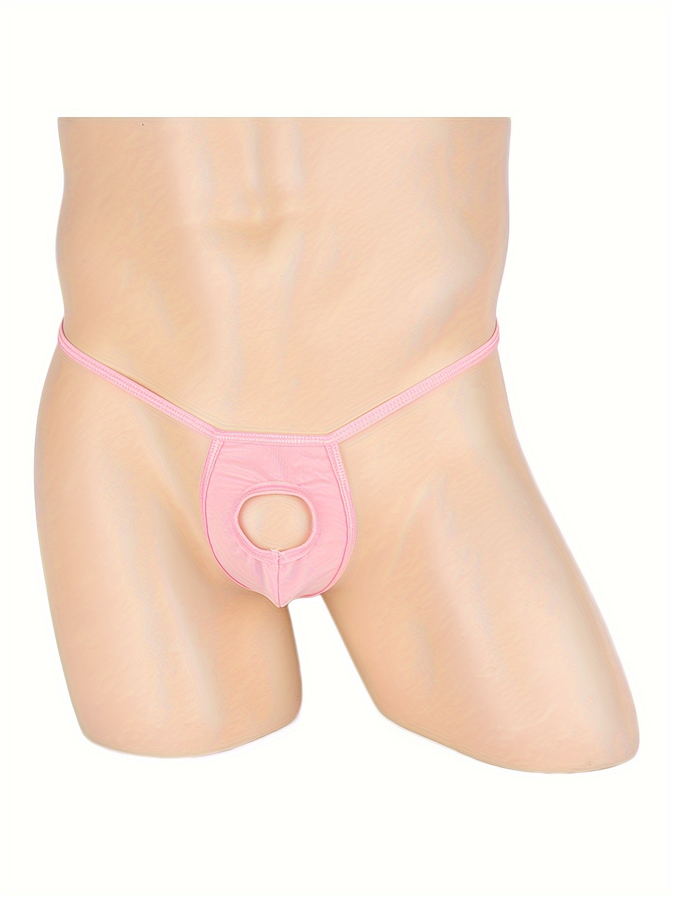 Men's Open Front Hole Briefs Thongs G-string Underwear T-back Bikini  Panties