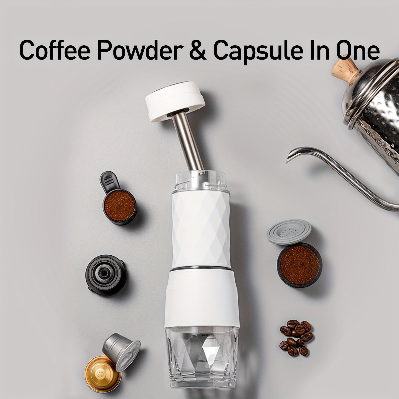 Hand Press Espresso Machine Powder Capsule Grinding Portable Mini