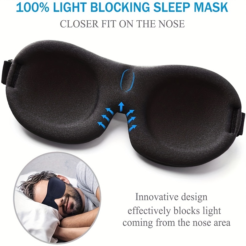 Máscara para dormir, paquete de 3 máscara de ojos con contorno 3D  ajustable, grandes, suaves, livianas y súper cómodas para dormir, viajes,  trabajo