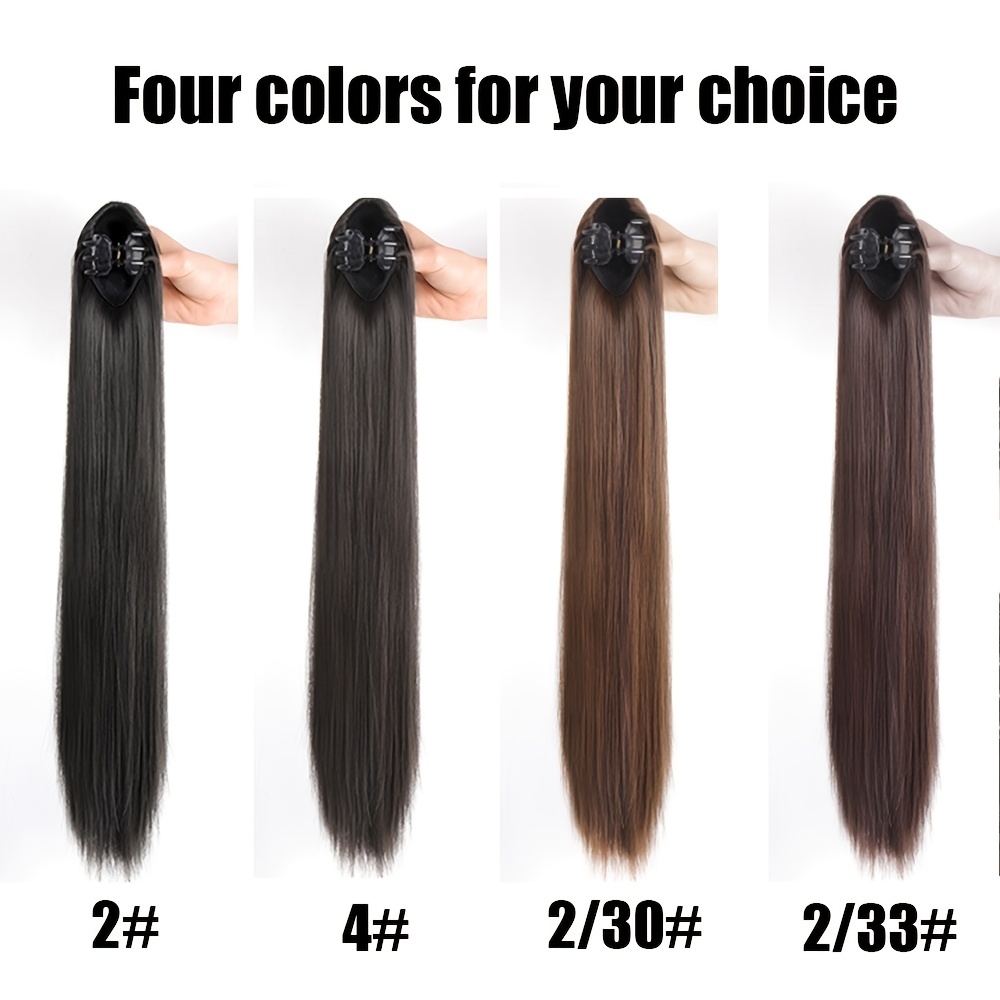 Natural Soft Ponytail Extensions Claw Clip Synthetic Hairpiece