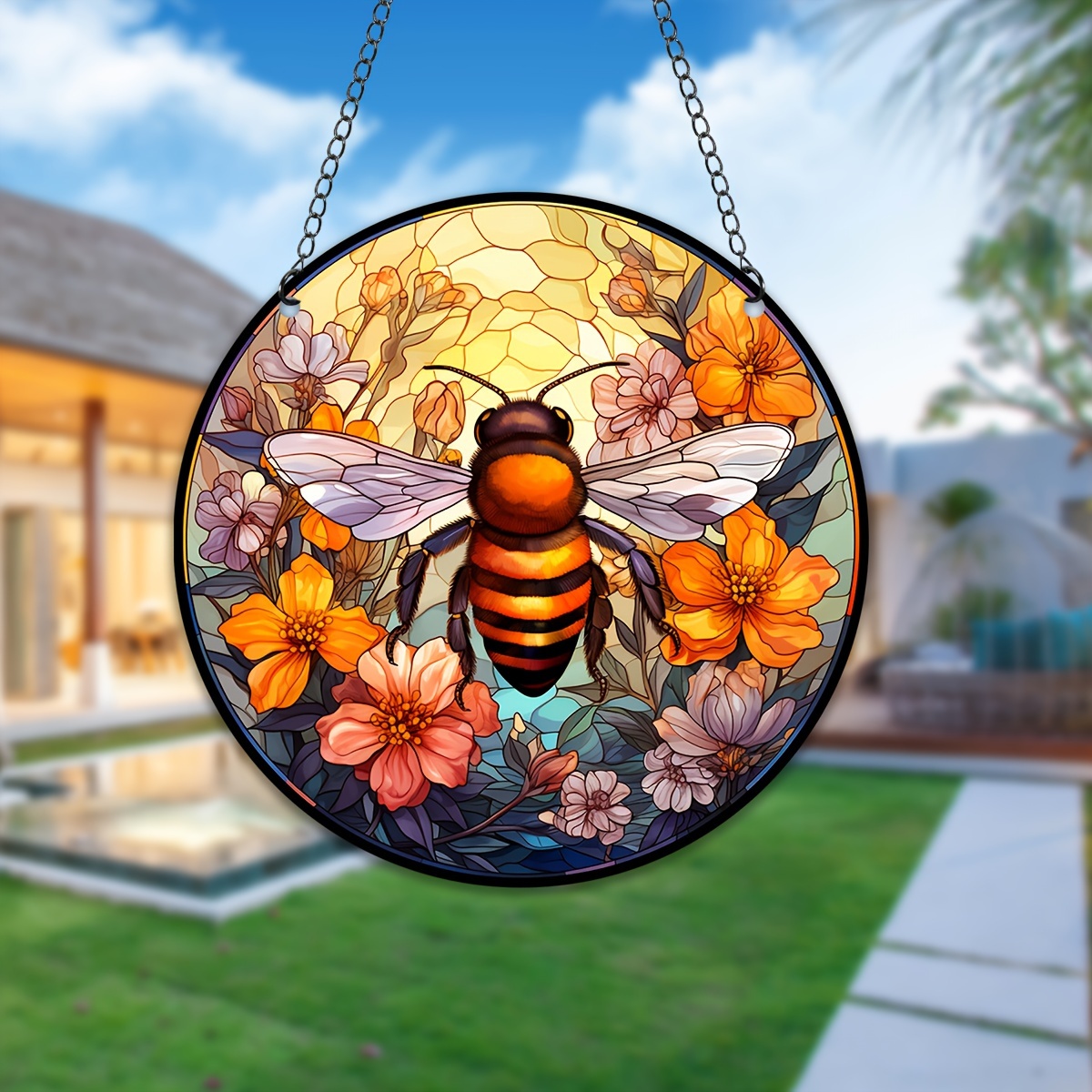 Bee Suncatcher Hanging Ornaments bee Stained Window Hanging - Temu