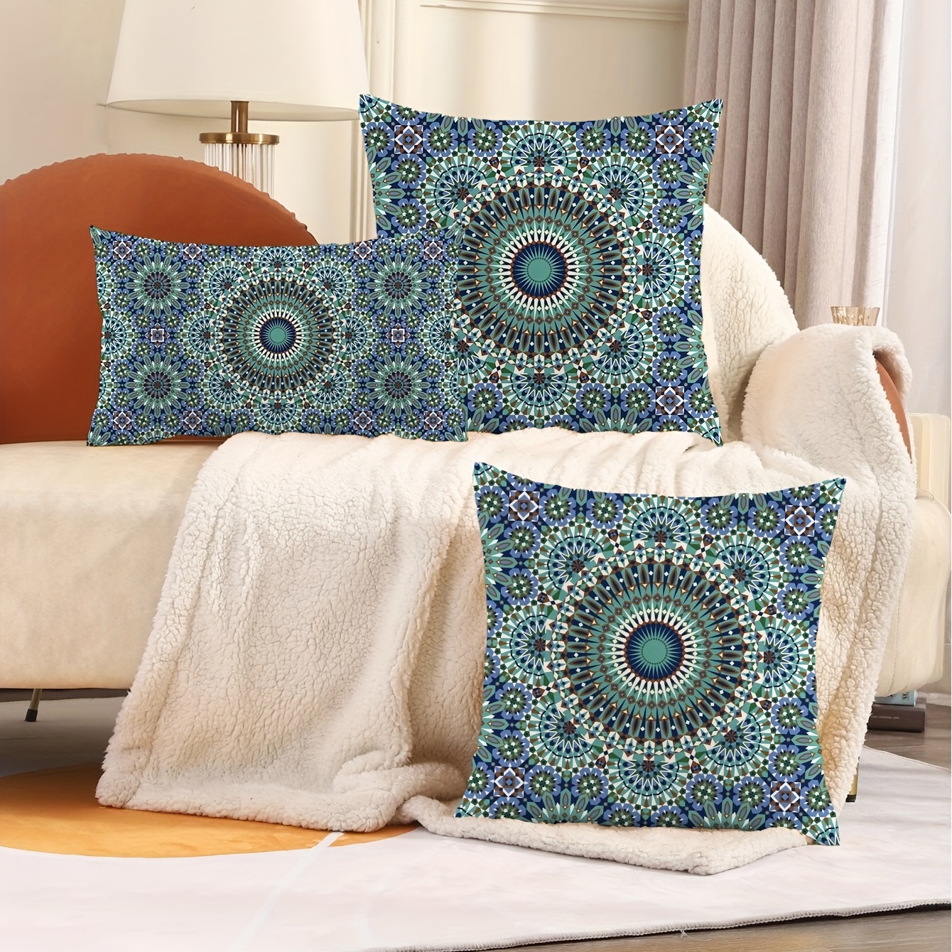 Boho Floral Embroidered Pillow Case Soft And Stylish Living - Temu