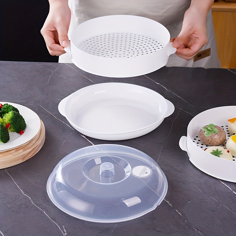 Plastic Microwave Steamer With Lid Double layer Food grade - Temu