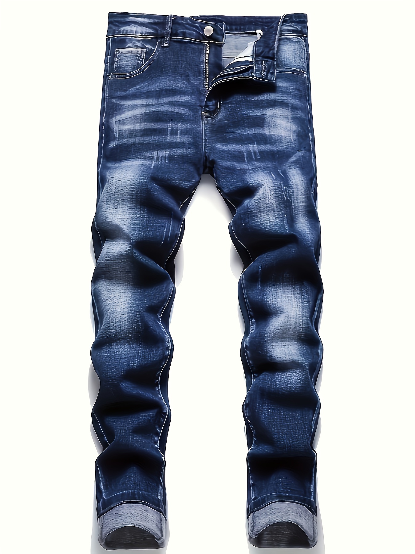 Style Street Fit Casual Slim Jeans Men\'s Biker - Temu Men\'s