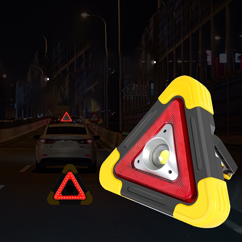 Dreieck-Warnleuchte LED Multifunktions-Autonotlicht Nicht-Solar-Batterie  Autobefestigtes Dreieck-Sicherheitswarnzeichen