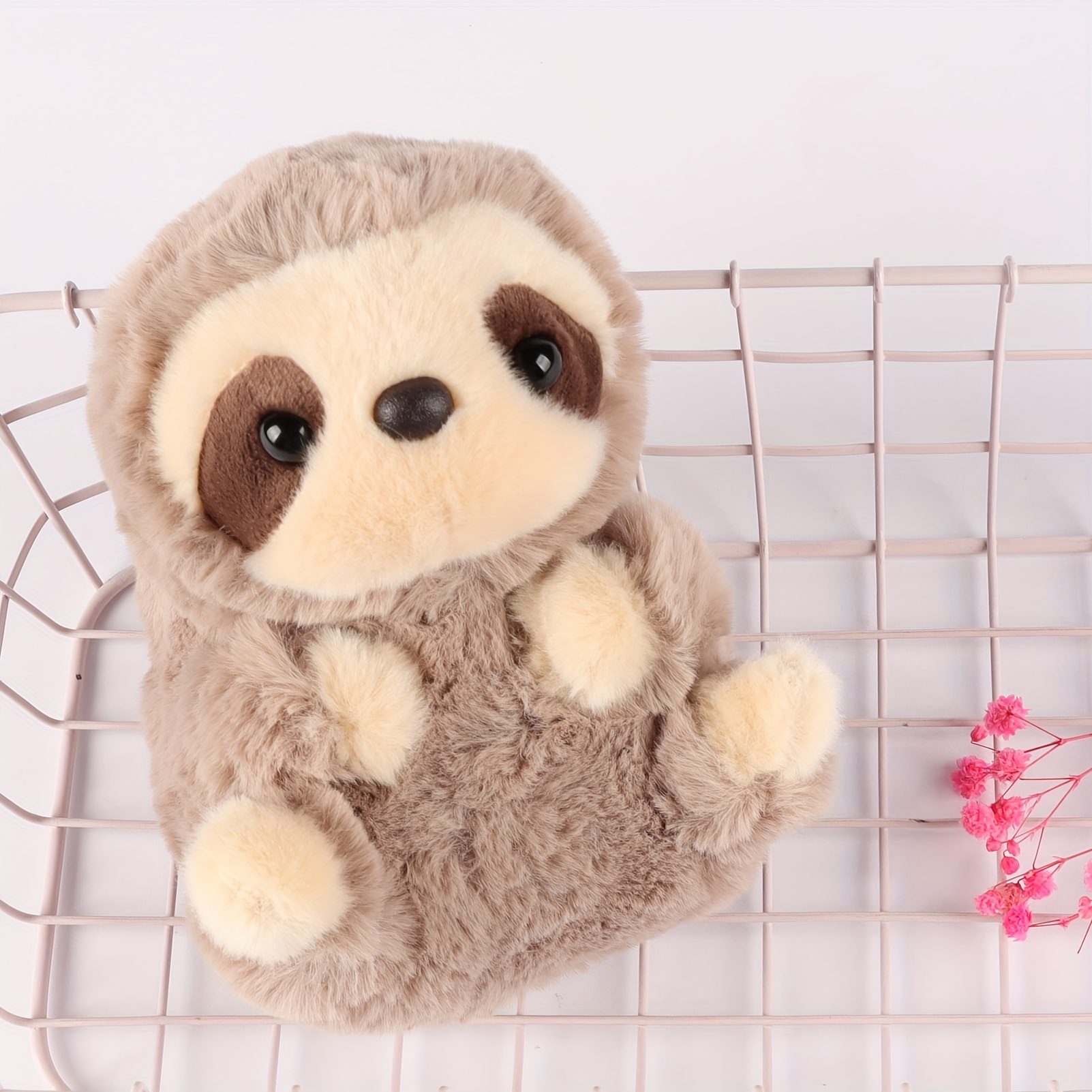 Cute Silicone Sloth Keychain Wooden Beaded Strap Keychain Bag