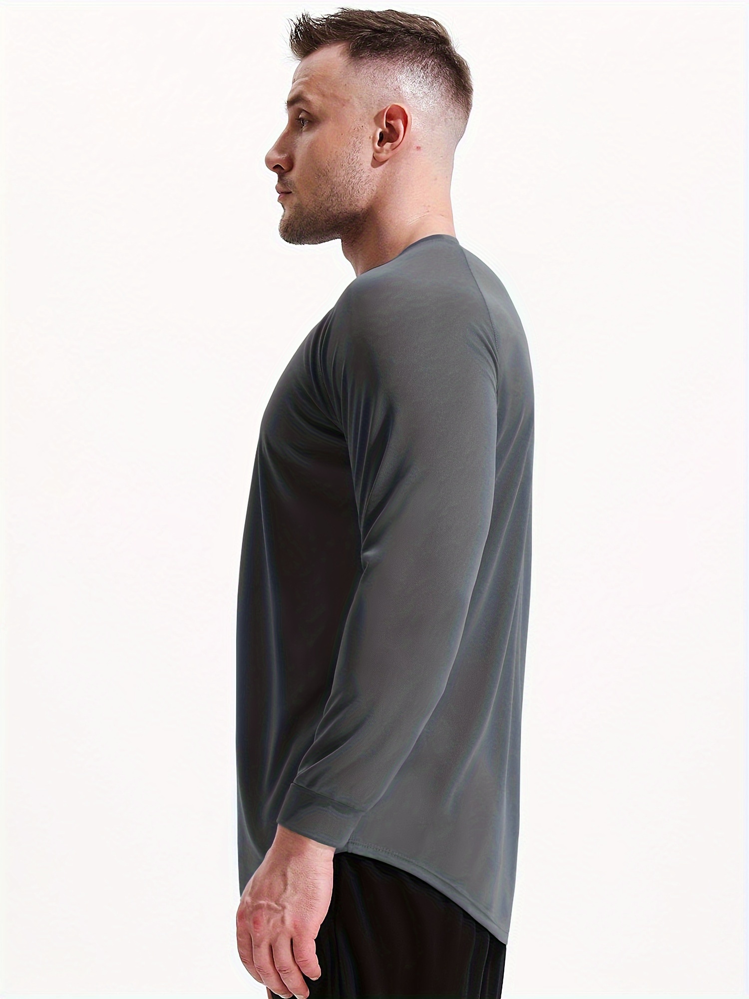 Fashion Quick Dry Men Running T Shirt Long Sleeve Fitness Tops For