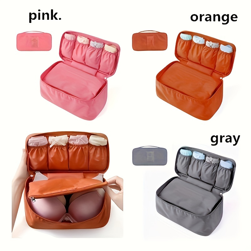 Solid Color Travel Underwear Storage Bag Portable Bra Socks - Temu
