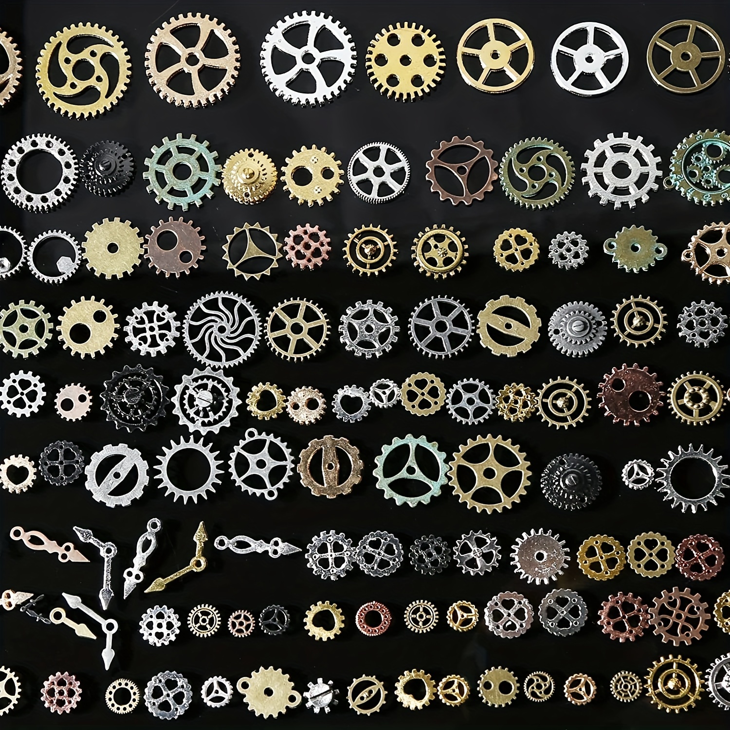 BIHRTC 100 Gram DIY Assorted Color Antique Metal Steampunk Gears Charms  Pendant Clock Watch Wheel Gear for Crafting Jewelry Making Accessory  Assorted Color 2