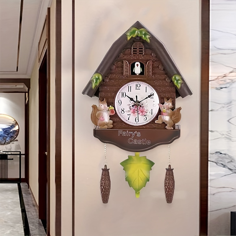 Reloj de pared de cuco, sonido natural de pájaro o llamado de cuco, reloj  de péndulo de casa de pájaros, arte de pared para el hogar, sala de estar