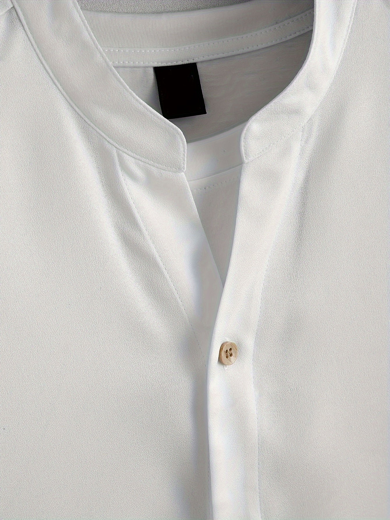TIHLMK Mens Long Sleeve T Shirts Men Casual Printing Stand-up Collar Long  Sleeve Slim Fit Base Shirt Blouse 
