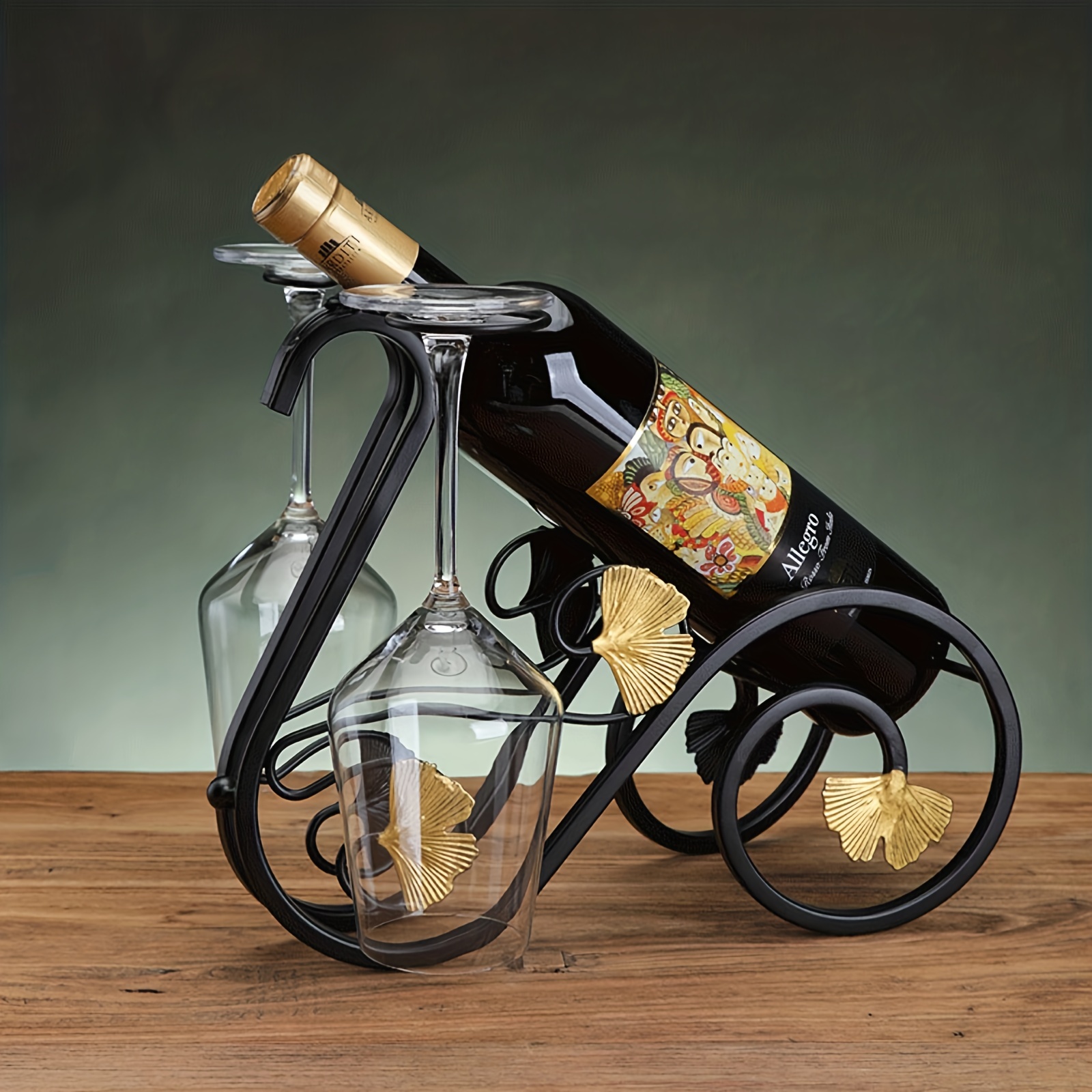 1pc Wine Bottle Holder, Tricycle Shaped Wine Rack, Holding 1 Wine Bottle  Creative Iron Golden Wine Bottle Holder Perfect For Kitchen Counter