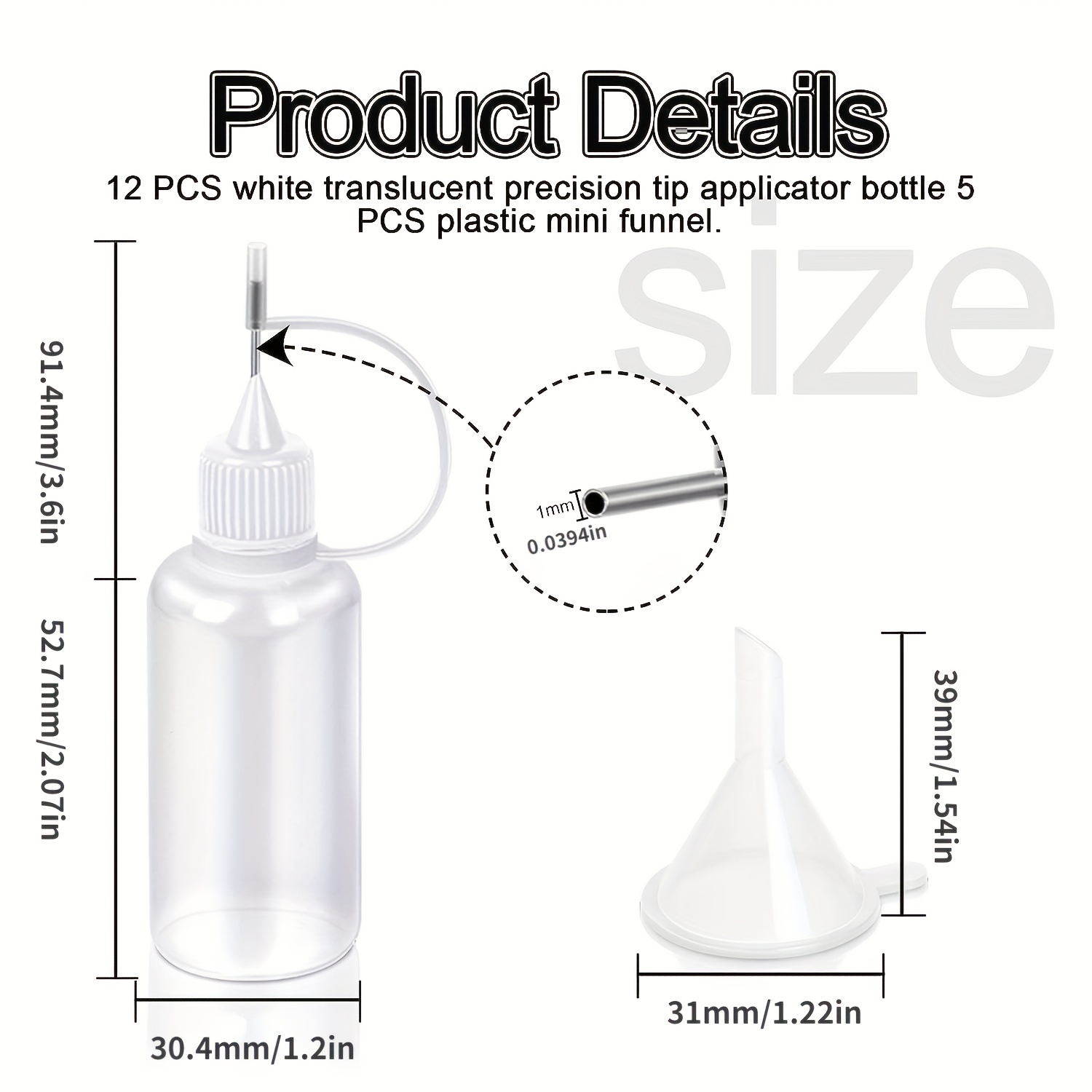 12 Pcs Precision Tip Applicator Bottles 20 Ml Needle Fine Tip Squeeze Glue  Applicator Bottle