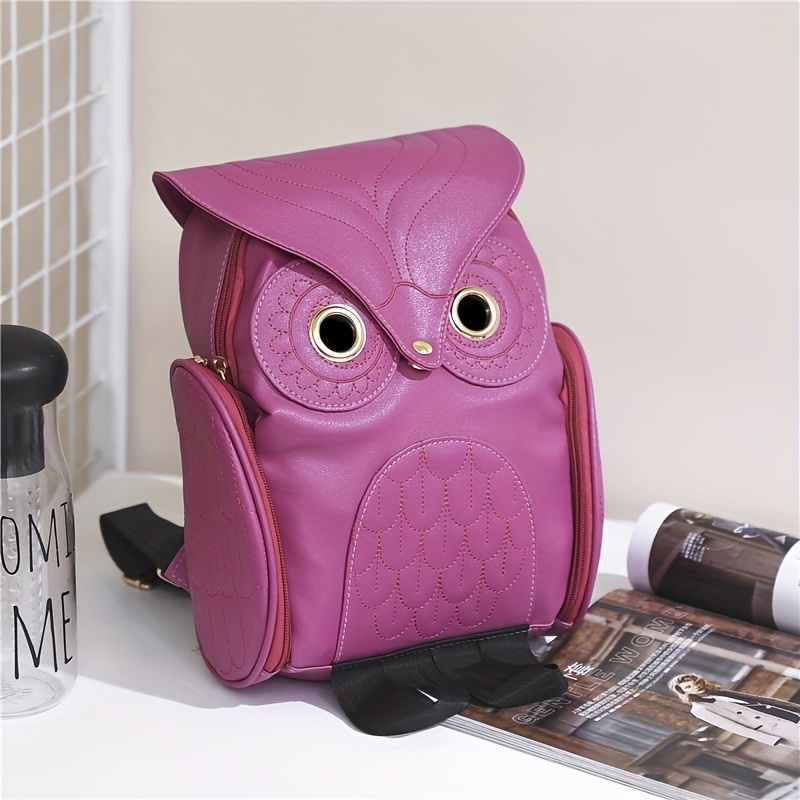 Women Hand Pouch Coin Purse Leather Kawaii Cute Owl Mini Backpack