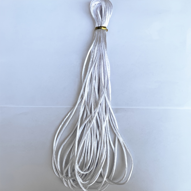 Ewparts 2mm Nylon Satin Cord 328 Feet White Nylon String for  Bracelets,Jewelry Making Satin Rattail Silk Cord for Friendship